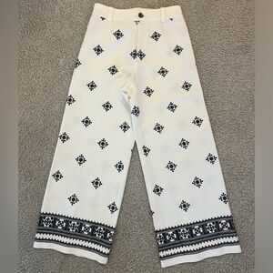 COPY - Zara Linen Embroidered Wide Leg Pants - XS